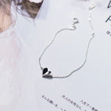 925 Silver Heart Charm Bracelet Adjustable Women Jewelry