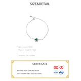 925 Sterling Silver Green Heart Bracelet for Women