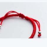 Heart Red Thread 925 Sterling Silver Bracelet for Women