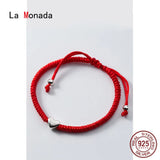 Heart Red Thread 925 Sterling Silver Bracelet for Women