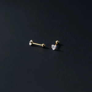 Heart Stud Earrings 925 Sterling Silver Small Silver Earrings For Women