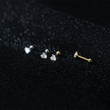 Heart Stud Earrings 925 Sterling Silver Small Silver Earrings For Women