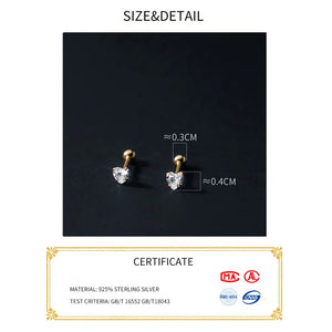 Heart Stud Earrings 925 Sterling Silver Small Silver Earrings For Women