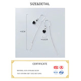 Monada Hoop Earrings Silver 925 Heart U Tassel Fine Women Earrings
