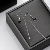 Monada Hoop Earrings Silver 925 Heart U Tassel Fine Women Earrings