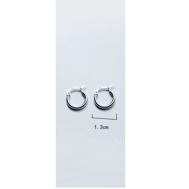 925 Silver Hoop Earrings for Women Minimalist Jewelry