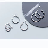 925 Silver Hoop Earrings for Women Minimalist Jewelry