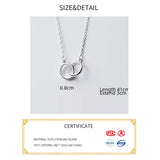 925 Silver Circle Pendant Chain Necklace for Women