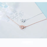 925 Silver Circle Pendant Chain Necklace for Women