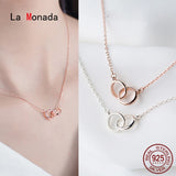 925 Silver Circle Pendant Chain Necklace for Women