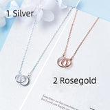 925 Silver Circle Pendant Chain Necklace for Women
