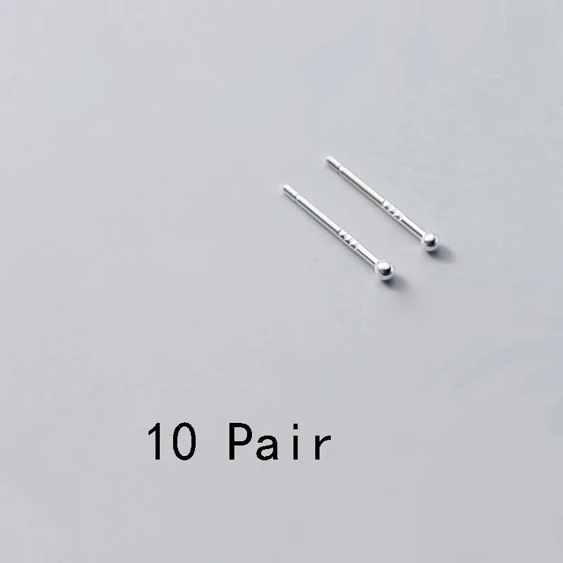 Pierced Ears Earings Studs 999 Silver Fine Jewelry Minimalist Studs