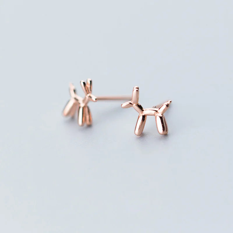 Dog Silver 925 Stud Earrings For Women
