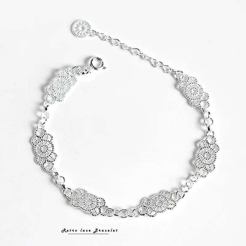 Silver 925 Sterling Women's Bracelet Fine Jewelry