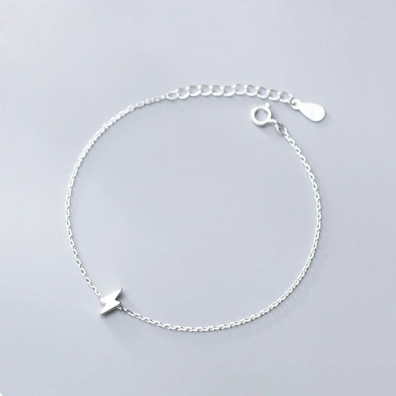 925 Sterling Silver Lightning Bracelet Chain Women's Bracelet