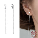 Long Tassel Earrings 925 Silver Drop Earrings