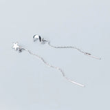 Long Tassel Earrings 925 Silver Drop Earrings