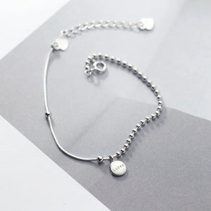 Minimalist 925 Sterling Silver Lucky Charm Bracelet for Women