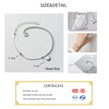 Minimalist 925 Sterling Silver Lucky Charm Bracelet for Women