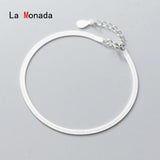 925 Sterling Silver Snake Chain Bracelet Women's Fine Jewelry