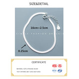 925 Sterling Silver Snake Chain Bracelet Women's Fine Jewelry