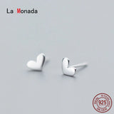 Heart Stud Earrings 925 Sterling Silver Jewelry
