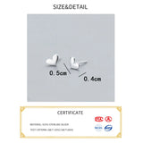Heart Stud Earrings 925 Sterling Silver Jewelry