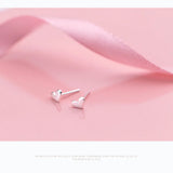 Heart Stud Earrings 925 Sterling Silver Jewelry