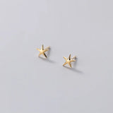 Sterling Silver Star Stud Earrings Women 925 Silver Jewelry
