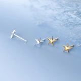 Sterling Silver Star Stud Earrings Women 925 Silver Jewelry