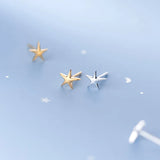 Sterling Silver Star Stud Earrings Women 925 Silver Jewelry
