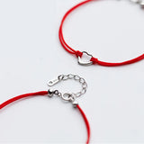 925 Silver Heart Red Rope Bracelet Women Girls Lucky Jewelry