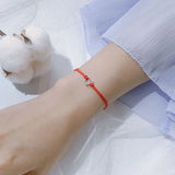 925 Silver Heart Red Rope Bracelet Women Girls Lucky Jewelry