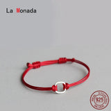 925 Silver Red Thread Bracelet for Couple