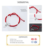 Red Thread Hand Bracelet 925 Silver Bell