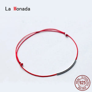 Red Thread Hand Bracelet 925 Sterling Silver Rope Bracelets Women