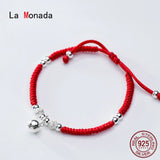 Red Thread Hand Bracelet 925 Silver Bell