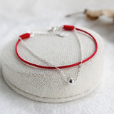 Red Thread 925 Silver Bracelet for Women Bead Rope Bracelet