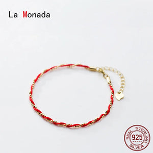 Red Thread Hand 925 Silver Bracelet Women