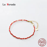 Red Thread Hand 925 Silver Bracelet Women
