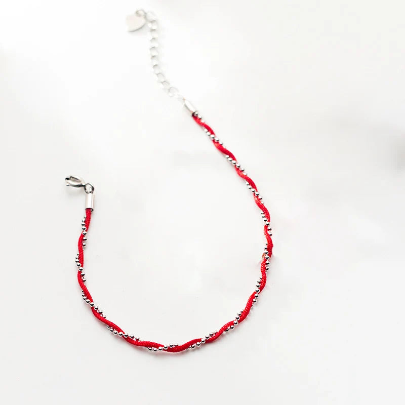 Red Thread Hand 925 Silver Bracelet Women