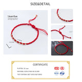 Red Thread 925 Sterling Silver Bracelet for Women