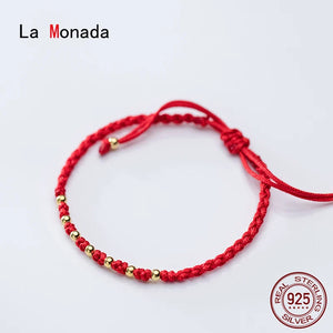 Red Thread 925 Sterling Silver Bracelet for Women