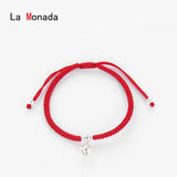 999 Pure Silver Bell Charm Red Thread Bracelet