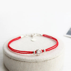 Red Thread Hand Couples 925 Silver Bracelets Double Red String