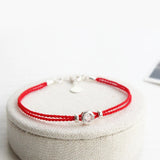 Red Thread Hand Couples 925 Silver Bracelets Double Red String