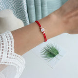 Red Thread Hand Couples 925 Silver Bracelets Double Red String