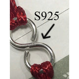Red Thread Hand Silver 925 Bracelet Red Rope 925 Sterling Silver Bracelet