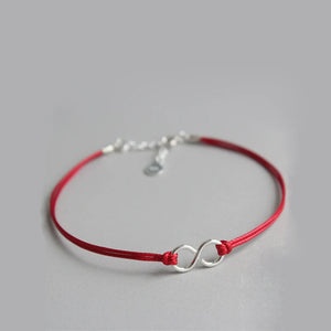 Red Thread Hand Silver 925 Bracelet Red Rope 925 Sterling Silver Bracelet