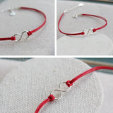 Red Thread Hand Silver 925 Bracelet Red Rope 925 Sterling Silver Bracelet